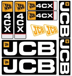 naklejka, logo na maskę JCB 4CX stary typ
