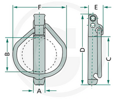 zatyczka, zawleczka zatrzaskowa 7.0mm, fi 41mm 5 szt ocynkowana