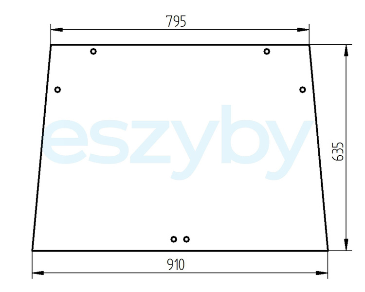 szyba Kubota STV32, STV36, STV40 - tylna 0069555559 (3012)