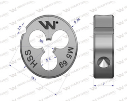 Narzynka przemysłowa M5 ze stali HSS DIN22568 Warynski