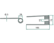 Palec podbieracza prasy John Deere 592 (opak. 10 szt.)