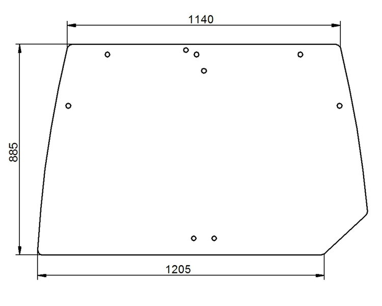 szyba do ciągnika Deutz-Fahr, Lamborghini, Same - tylna 04429137 (1043)