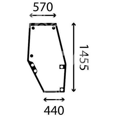 szyba LANDINI seria 80 - drzwi prawe 3647693M1 (2522)