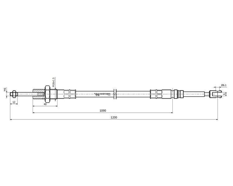 Linka do sterowania rozdzielaczem na widełki L-1200mm Waryński