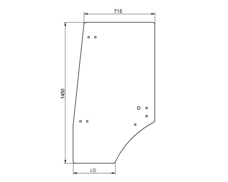 szyba do ciągnika Deutz-Fahr, Lamborghini, Same - drzwi lewe 0.007.7335.0/10 (1396)