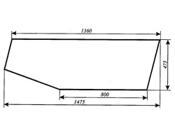 szyba do ciągnika C-360 kabina czeska nowy typ - drzwi (lewa, prawa) krótsze (129)