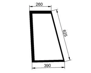 szyba ładowarka teleskopowa CAT, Claas - boczna lewa tylna 03178920 (2386)