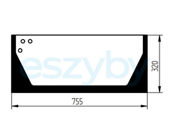 szyba Bobcat - przednia dolna 7179045 (2779)