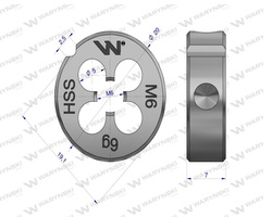 Narzynka przemysłowa M6 ze stali HSS DIN22568 Warynski