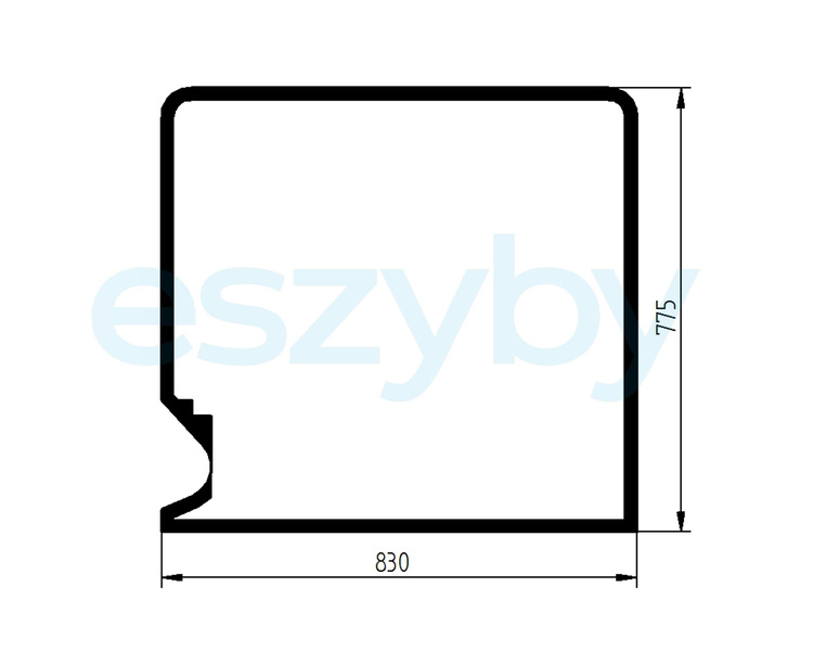 szyba koparka CAT 307E 308E - przednia górna 419-1289 (2879)