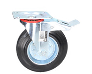 Koło obrotowe 200mm 200kg metalowo gumowe z hamulcem do wózków