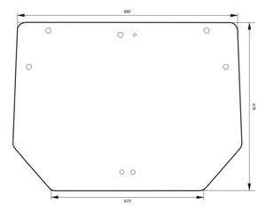 szyba Case Farmall C 55 65 75 85 95 105 - tylna (1469)