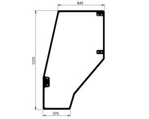 szyba do ciągnika Deutz-Fahr - drzwi lewe bezbarwne 04402777 (1569)
