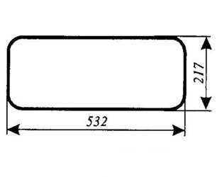 szyba do ciągnika Massey Ferguson serie 3000, 3100, 3600 - tylna dolna zielona 3389389M2 (771/1)