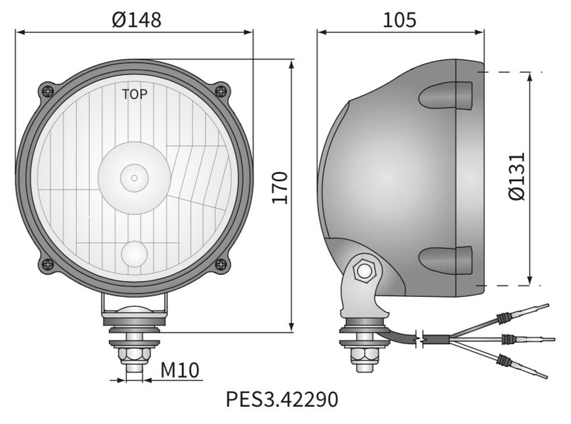 reflektor przedni, lampa H4/R2 John Deere WESEM PES3.42290