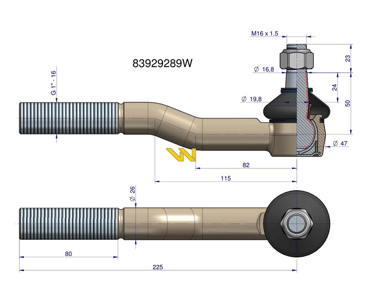 Przegub kierowniczy FORD 1" 83929289 WARYŃSKI