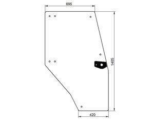 szyba do ciągnika Deutz-Fahr - drzwi prawe bezbarwne 04352849 (1121)