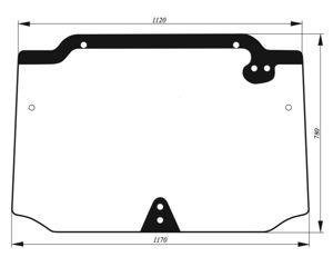 szyba CASE JX 1060C 1070C 1075C, Quantum C/N/V - tylna (1145)