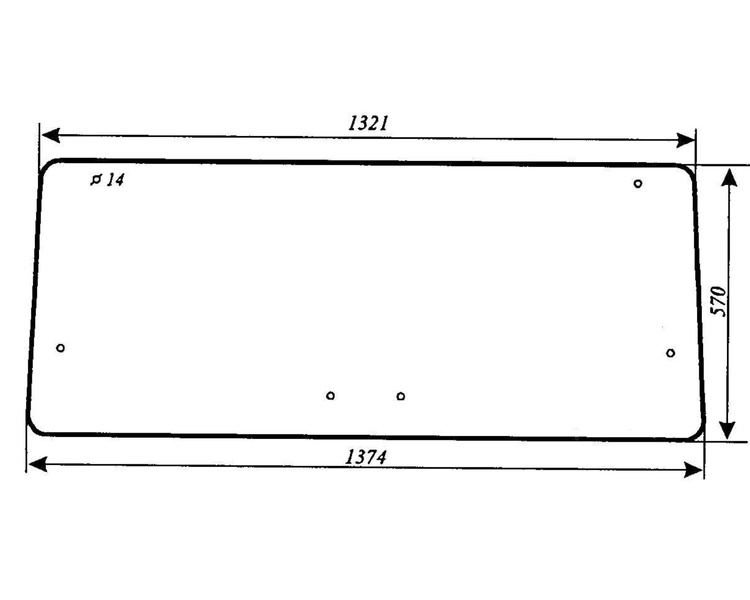 szyba do ciągnika Zetor - tylna 70117969 (357)