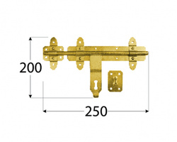 Zasuwa cieżka 250x200 do bramy furtki na kłódkę domax
