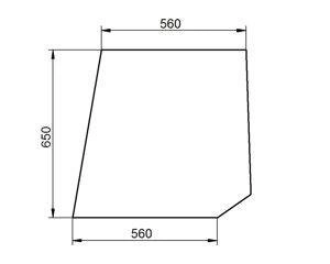 szyba do ciągnika Deutz-Fahr - drzwi górna 520770 (2362)