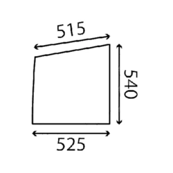 szyba Kubota - drzwi dolna lewa RG138-46570 (3283)