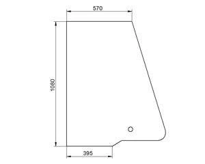szyba JCB - drzwi górna bezbarwna 827/30465 827/30466 (1133/1)