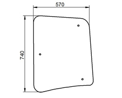 szyba do ciągnika Zetor Proxima, Forterra, Super - boczna lewa zielona 53369045 (1106)