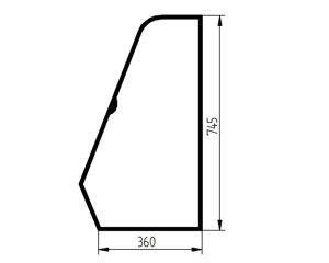 szyba ładowarka teleskopowa JCB - drzwi górna przednia 827/30424