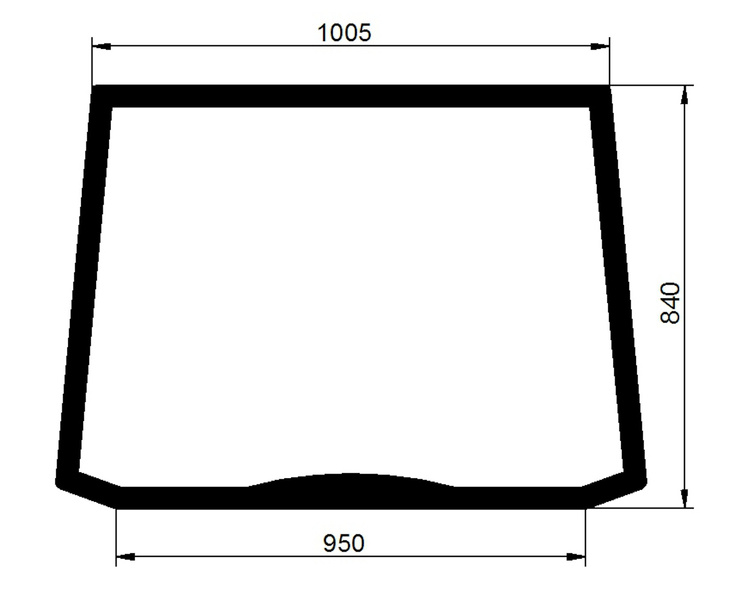 szyba do ciągnika Ford - przednia 83995040 (1443)