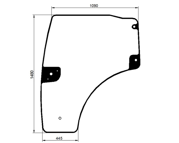 szyba do ciągnika Deutz-Fahr - drzwi lewe 0.016.2562.0 (4223)