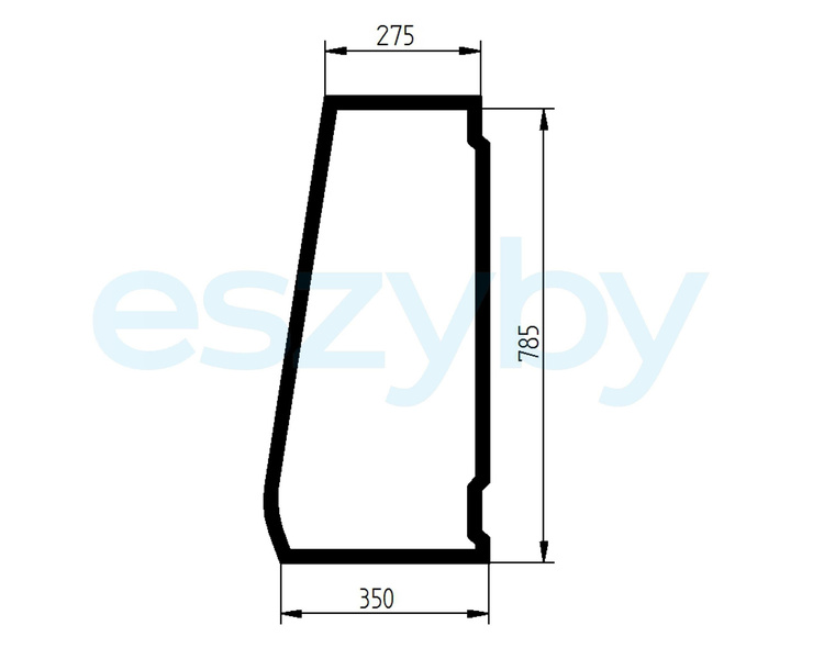 szyba Kubota STV32, STV36, STV40 - boczna prawa 0069545769 (4086)