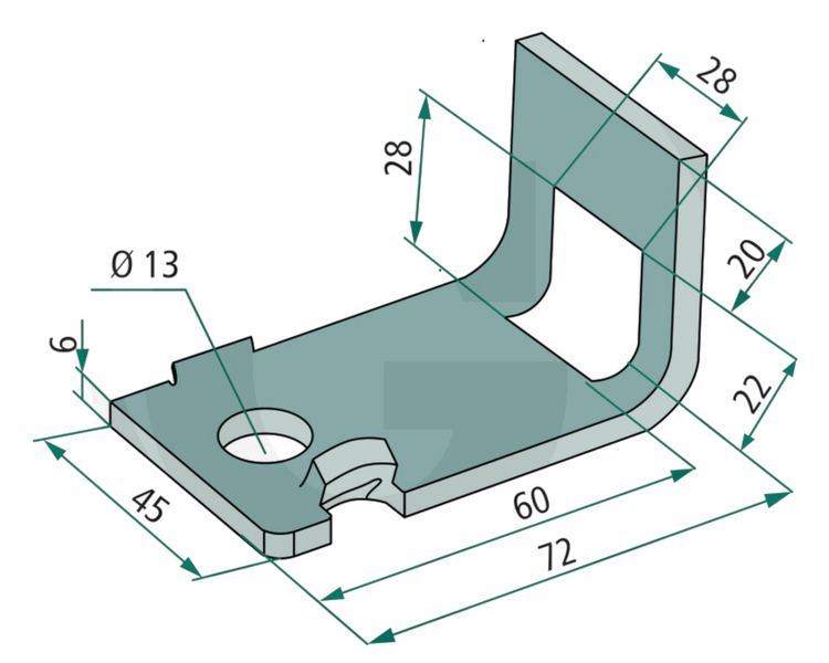 Nakładka agregat podorywkowy uchwyt zęba 25x8 mm na ramę 40x10 mm