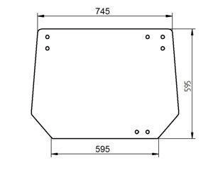 szyba do ciągnika Deutz-Fahr - tylna 04401521 (1807)