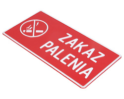 Tablica ostrzegawcza metalowa Zakaz Palenia czerwona 28x14 cm