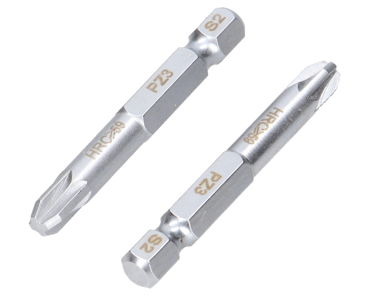 Końcówki wkrętakowe bity PZ3 50mm Waryński komplet w blistrze dwusztukowym 