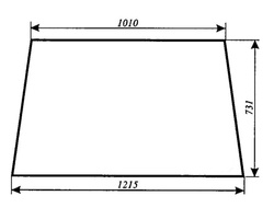 szyba do ciągnika URSUS 3512 3514 3514 4512 4514 5312 5314 5714 6012 6014 kabina Koja Smolniki - przednia (703)
