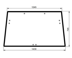 szyba do ciągnika John Deere - tylna R110990 (1080)