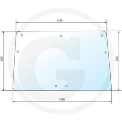 szyba do ciągnika Case, Deutz kabina Fritzmeier - tylna 520981