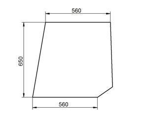 szyba do ciągnika Deutz-Fahr - drzwi górna 520770 (2362)