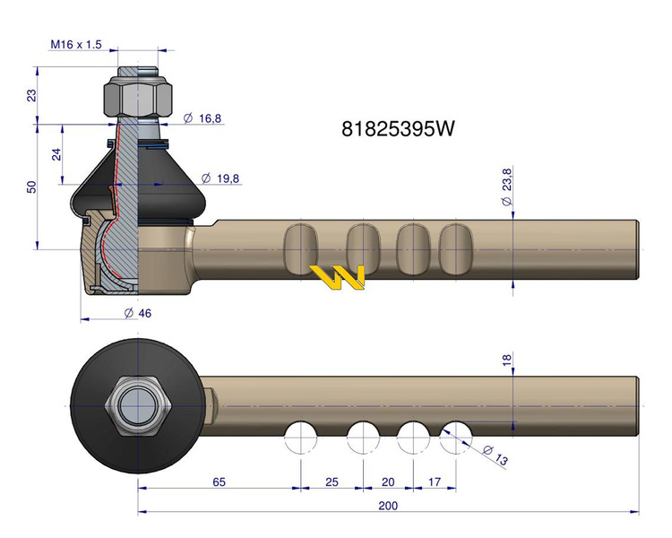 Przegub kierowniczy 81825395 Ford WARYŃSKI