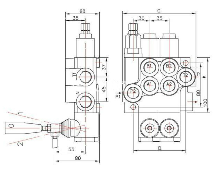 Rozdzielacz hydrauliczny pięciosekcyjny 40L