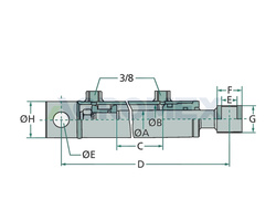 siłownik hydrauliczny z uszami dwustronnego działania wysuw 700mm nacisk 14t