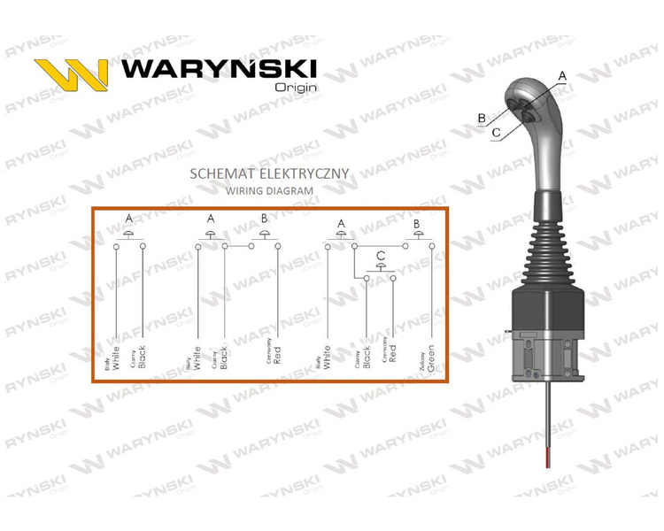 Joystick pod linki zakończone kulką bez przełącznika (bez przycisku. na kulkę. IP-6020. JOYSTIK6019) Waryński