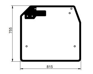 szyba ładowarka teleskopowa JCB - tylna z nadrukiem 827/30499 (4844)