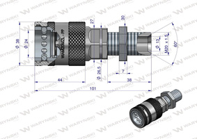Szybkozłącze hydrauliczne gniazdo long M20x1.5 gwint zewnętrzny EURO PUSH-PULL Waryński