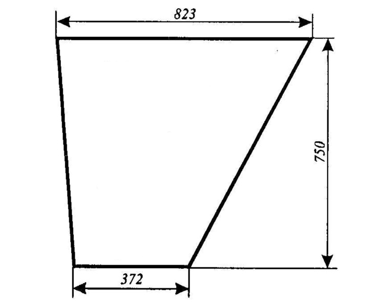 szyba do ciągnika Massey Ferguson serie 2000 - drzwi dół (lewa, prawa) (884) 3052598M1