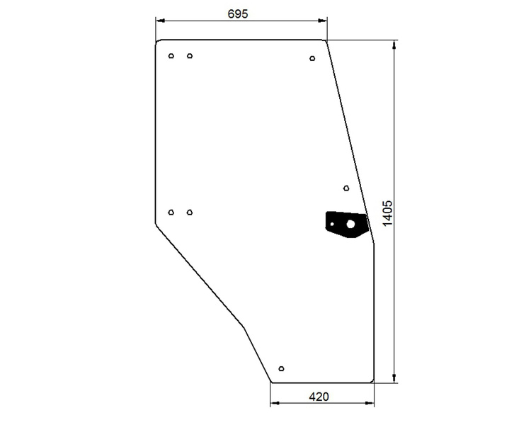 szyba do ciągnika Deutz-Fahr - drzwi prawe zielone 04352851 (2957)