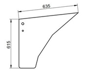 szyba do ciągnika Case - drzwi dolna 134703118 (1403)
