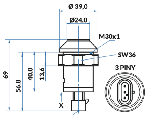 przycisk, włącznik wałka WOM Case, New Holland, Steyr 1-40-558-044, 47111206